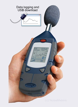 using the data loggign sound level meter